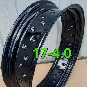 Motorcycle Rim 17-4.0 Black Gloss 40 Holes custom motorcycle steel wheel