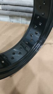 Motorcycle rim 17×6.0 Black Gloss 40 holes – heavy-duty steel construction