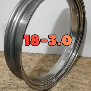 18x3.0 Stainless Steel Wheel Rim - Polish - Invader Style for Harley, Chopper, Bobber, Victory, Kawasaki (Copy)
