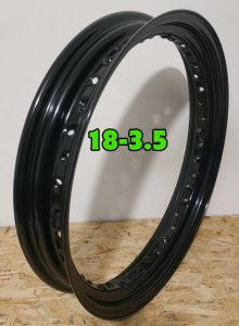 18x3.5 steel motorcycle rim 40 holes custom painted and raw