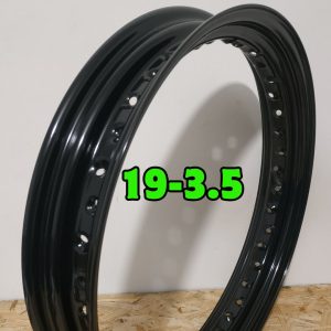 19x3.5 steel motorcycle rim 40 holes custom painted and raw