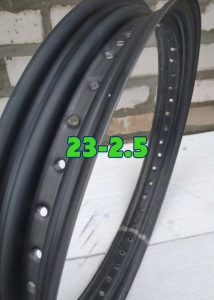 Side view profile of 23x2.5 steel rim for motorcycle restoration