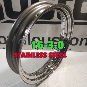 16x3.0 stainless motorcycle rim 40 holes mirror polished finish
