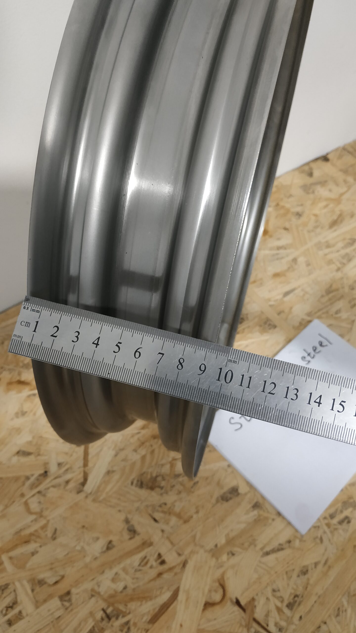 Side profile view of heavy duty AISI 304 stainless steel motorcycle hoop