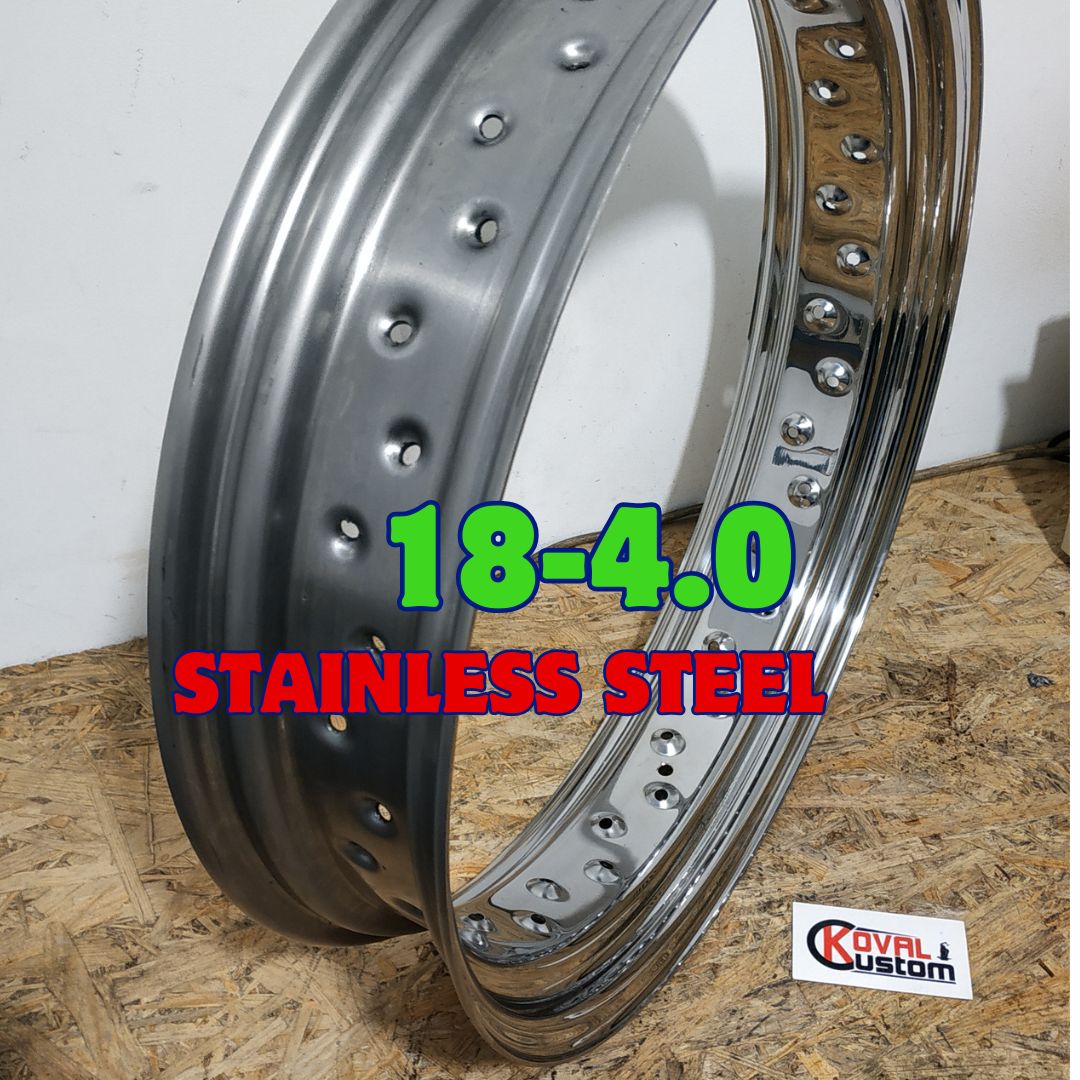 18x4.0 stainless steel rim 40 hole AISI 304 for custom harley