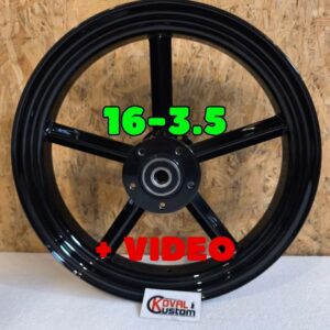 16x3.5 flanged Invader 5-spoke wheel for custom Harley
