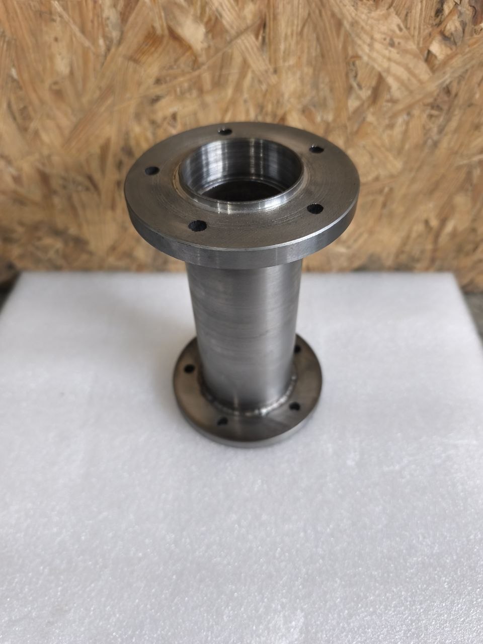 Close-up view of precision CNC machining